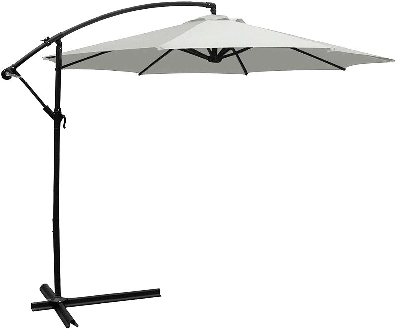 Photo 1 of 10Ft Outdoor Adjustable Offset Cantilever Hanging Patio Umbrella 