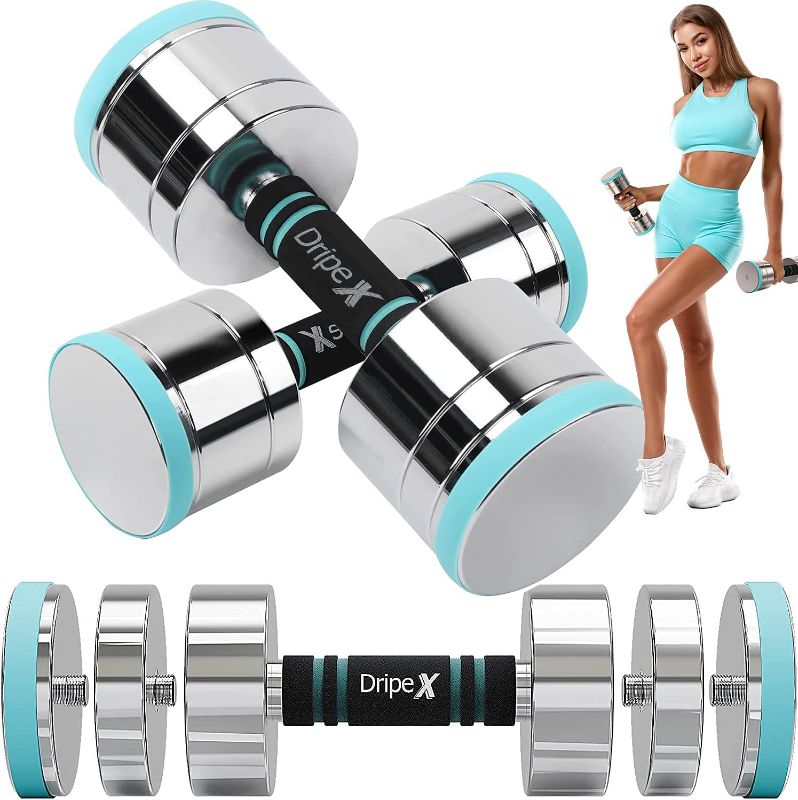 Photo 1 of  Adjustable Dumbbell Set, 44Lbs Weights Set Adjustable Dumbbells for Men and Women Anti-Drop & Non-Slip Foam Handle for Home Gym, Office Exercise 22LB EACH