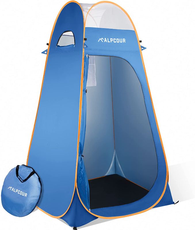 Photo 1 of Alpcour Portable Pop Up Tent – Privacy Tent for Portable Toilet, Shower and Changing Room for Camping and Outdoors – Spacious, Extra Tall and Waterproof with Utility Accessories - Sturdy and Easy Fold
