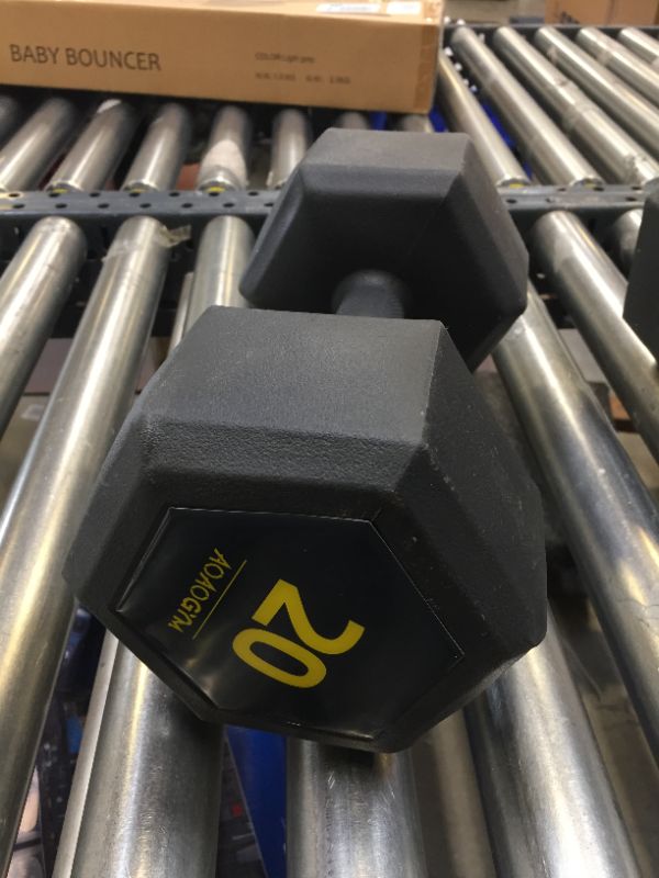 Photo 1 of AIMEISHI Hex Dumbbell PVC Encase Coating Free Weight Dumbbell Set for Strength Training, Home Gym Fitness Body Workout 20LB
