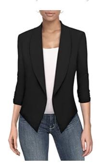 Photo 1 of Hybrid & Company Womens Casual Work Office Open Front Blazer Jacket with Removable Shoulder Pads Made in USA 3XL
