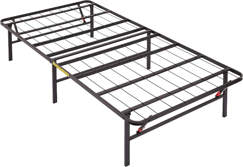 Photo 1 of Amazon Basics Foldable, 14" Black Metal Platform Bed Frame with Tool-Free Assembly, No Box Spring Needed - Twin
