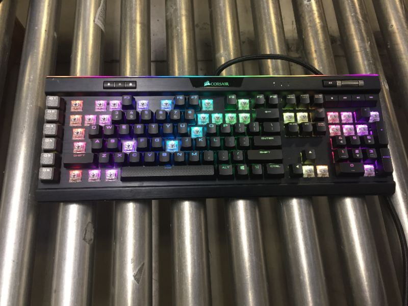 Photo 2 of Corsair K95 RGB Platinum Mechanical Gaming Keyboard - 6x Programmable Macro Keys - USB Passthrough & Media Controls - Fastest Cherry MX Speed - RGB LED Backlit - Black Finish
