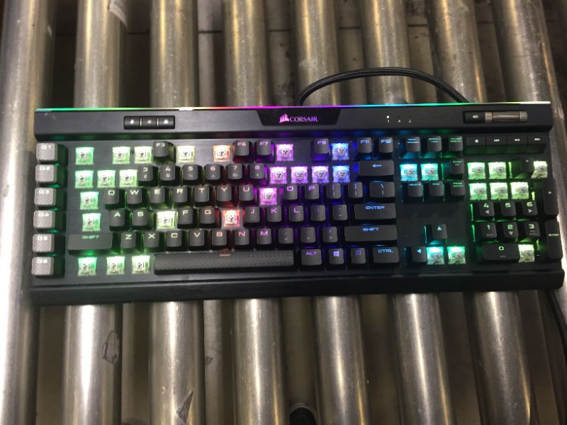 Photo 1 of Corsair K95 RGB Platinum Mechanical Gaming Keyboard - 6x Programmable Macro Keys - USB Passthrough & Media Controls - Fastest Cherry MX Speed - RGB LED Backlit - Black Finish

