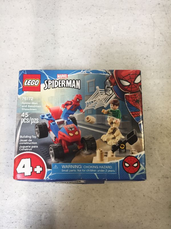 Photo 4 of LEGO Marvel Spider-Man: Spider-Man and Sandman Showdown 76172 Collectible Construction Toy, New 2021 (45 Pieces)
