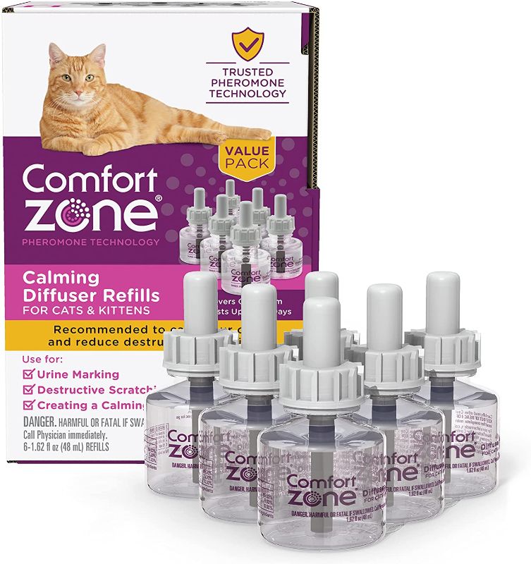 Photo 1 of 6 Refills | Comfort Zone Cat Calming Diffuser Refill (Value Pack) for a Calm Home | Veterinarian Recommend | De-Stress Your Cat and Reduce Spraying, Scratching, & Other Problematic Behaviors