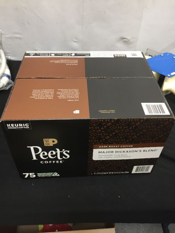 Photo 2 of Peet’s Coffee, Major Dickason's Blend - Dark Roast Coffee - 75 K-Cup Pods for Keurig Brewers (1 Box of 75 K-Cup Pods)
EXP 01/2022