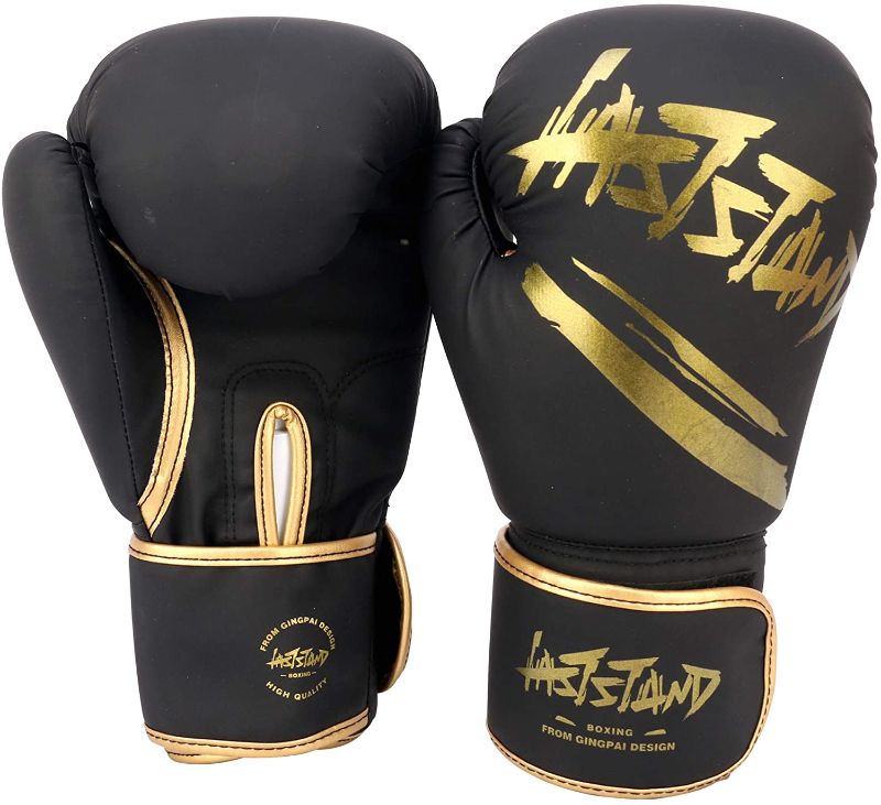 Photo 1 of ASTSTAND Boxing Gloves for Men & Women, PU Leather Fight Gloves for MMA Muay Thai Taekwondo Sanda Training, Kickboxing Fitness and Sparring Gloves
