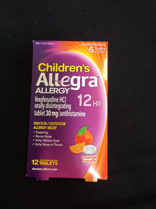 Photo 2 of Allegra Children's Non-Drowsy Antihistamine Meltable Tablets for 12-Hour Allergy Relief, 30 mg 12-Count