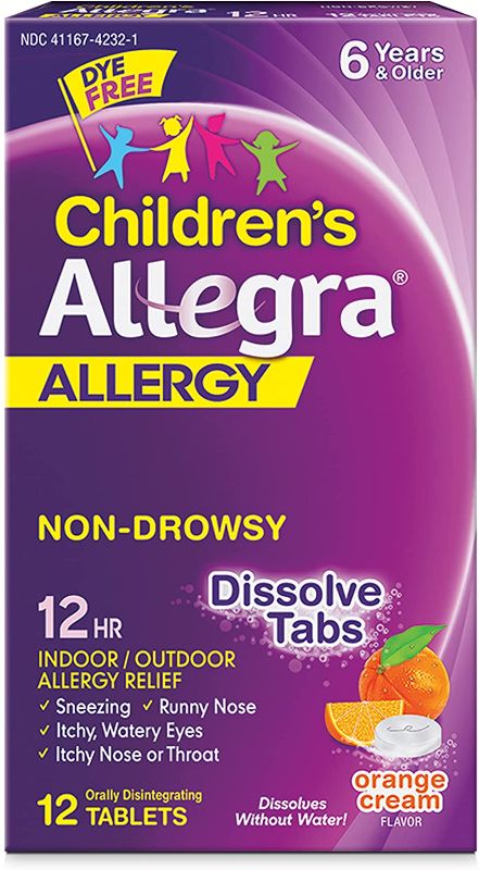 Photo 1 of Allegra Children's Non-Drowsy Antihistamine Meltable Tablets for 12-Hour Allergy Relief, 30 mg 12-Count