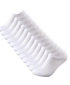 Photo 1 of ONKE WOMENS Combed Cotton No Show Socks 12 Pairs Non Slip Gels Light Thin Flats Boat Loafer Low Liner Socks SIZE SMALL WHITE 