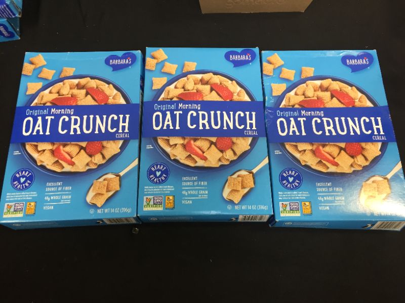 Photo 2 of 3 PACK - Three Sisters Barbara's Morning Oat Crunch Original Cereal, Heart Healthy, Non-GMO, 14 Oz Box
EXP FEB 2022