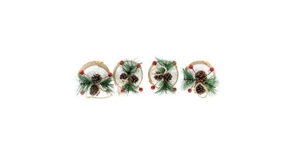 Photo 1 of  4 Pack Christmas Pinecone Ornament Set, Shatterproof Holiday Décor for Christmas Trees, Berries
