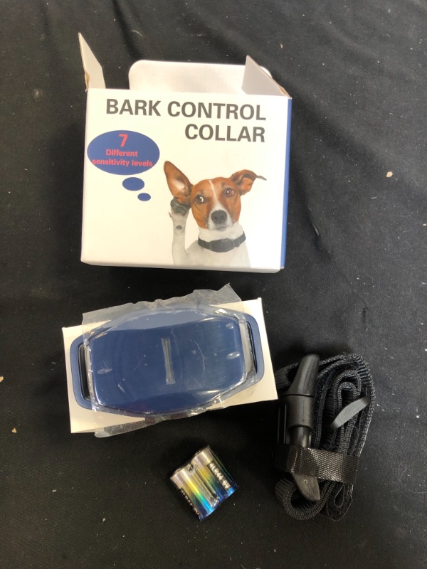 Photo 2 of Dog Bark Collar, Anti-Barking Training Collar for Small Medium Large Dogs, Humane No Bark Collar 2 Modes Adjustable and 7 Intensity Levels, Safe and Effective Control Pet Dog Barking, Dark Blue - one size 
