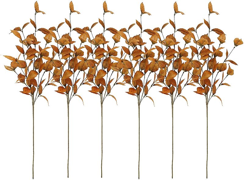Photo 1 of 28 inches 6 Pieces Fall Stems, Fall Leave Stems?Fall Stems for Front Door?Fall Stems for Outdoor and in Door Garden Farmhouse Harvest Garden Home Decor
