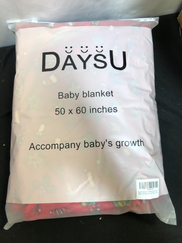 Photo 2 of DaysU Plush Flannel Baby Blanket Super-Soft Lightweight, Printed Fleece Baby Blanket for Unisex, Oversized Throw Blanket for Kids and Children, 50”x60”
