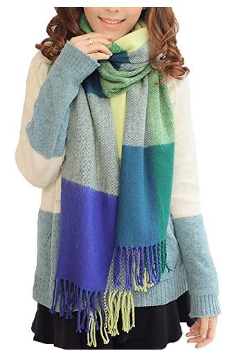 Photo 1 of Wander Agio Women's Fashion Long Shawl Big Grid Winter Warm Lattice Large Scarf
