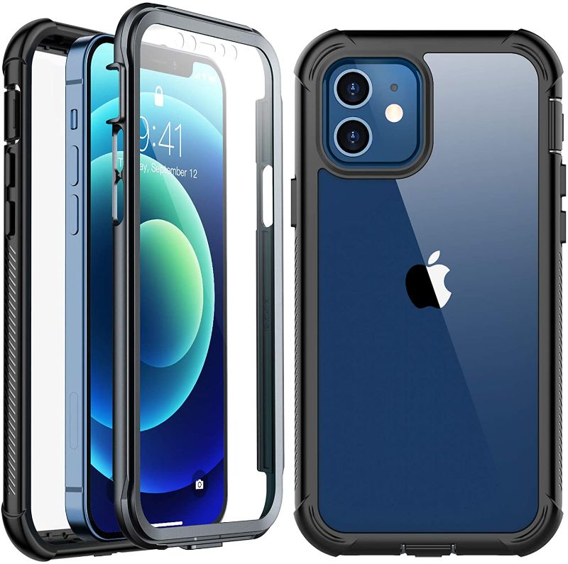 Photo 1 of Temdan Compatible with iPhone 12 Mini Case,Full Body with Built-in Screen Protector Rugged Clear Shockproof Bumper Case Designed for iPhone 12 Mini 5.4 inch (2020) - 3 PACK 
