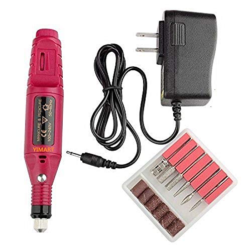 Photo 1 of Yimart Electric Nail Drill - Portable Electric Nail Drill - Professional Nail File for Acrylic - Gel Nails Manicure Pedicure Polishing with 6Pcs Nail Drill Bits Nail Art Tools Kit Nail Drill Machine 
