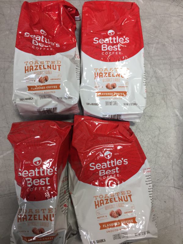 Photo 1 of ( 4 PACKS) Seattle's Best Coffee Toasted Hazelnut Flavored Medium Roast Ground Coffee, 12 Ounce --- EXP 02/19/2022
