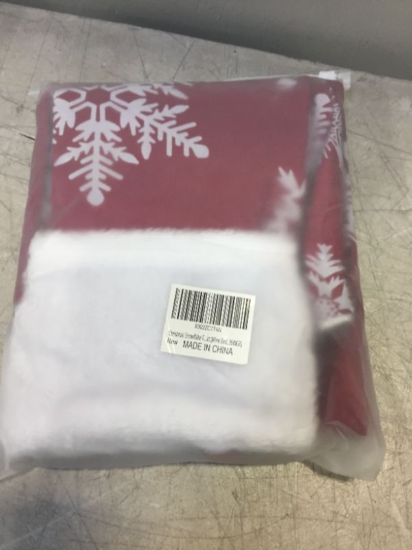 Photo 2 of 36 inches Christmas Tree Skirt, Snowflake Tree Skirts with Stocking for Christmas Xmas Tree Decorations?Deep Red,36INCH?
