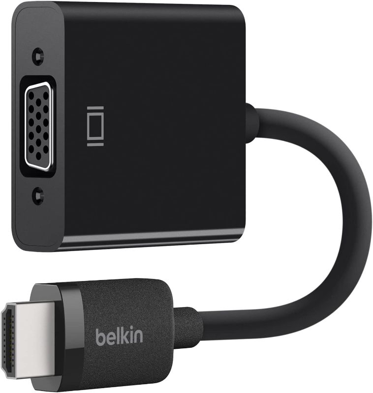 Photo 1 of Belkin HDMI to VGA Adapter with Micro-USB Power and Audio Support, Compatible with Apple TV 4K and Most TVs
