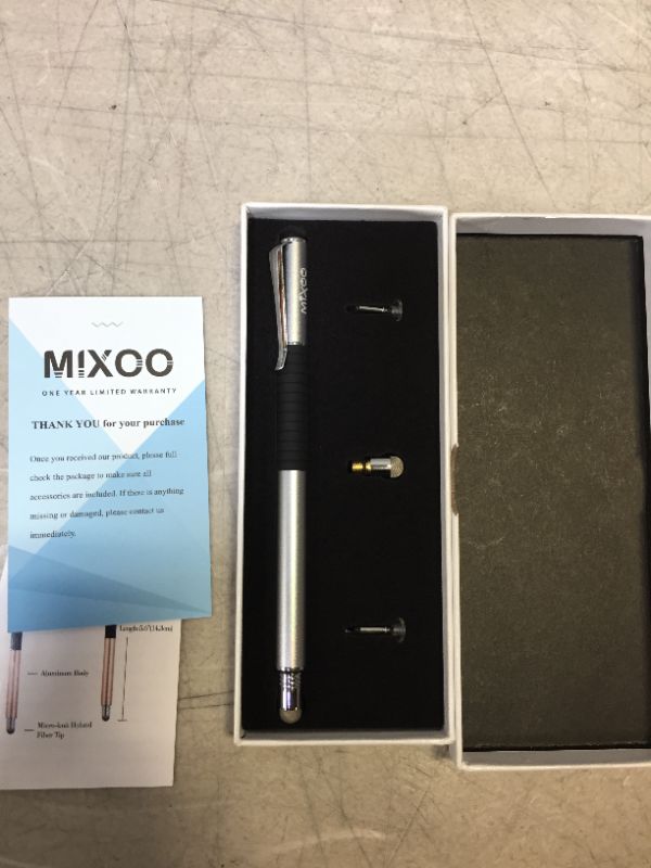 Photo 3 of Mixoo Smart Pen,Disc & Fiber Tip 2 in1 Series,Capacitive Stylus Tip,High Sensitivity & Precision,Stylus Pens for Touch Screens (Space Grey)
