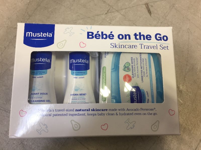 Photo 2 of Mustela Bebe On the Go Gift Set, Baby Skin Care & Baby Bath Products, Travel Size, 3 Items
