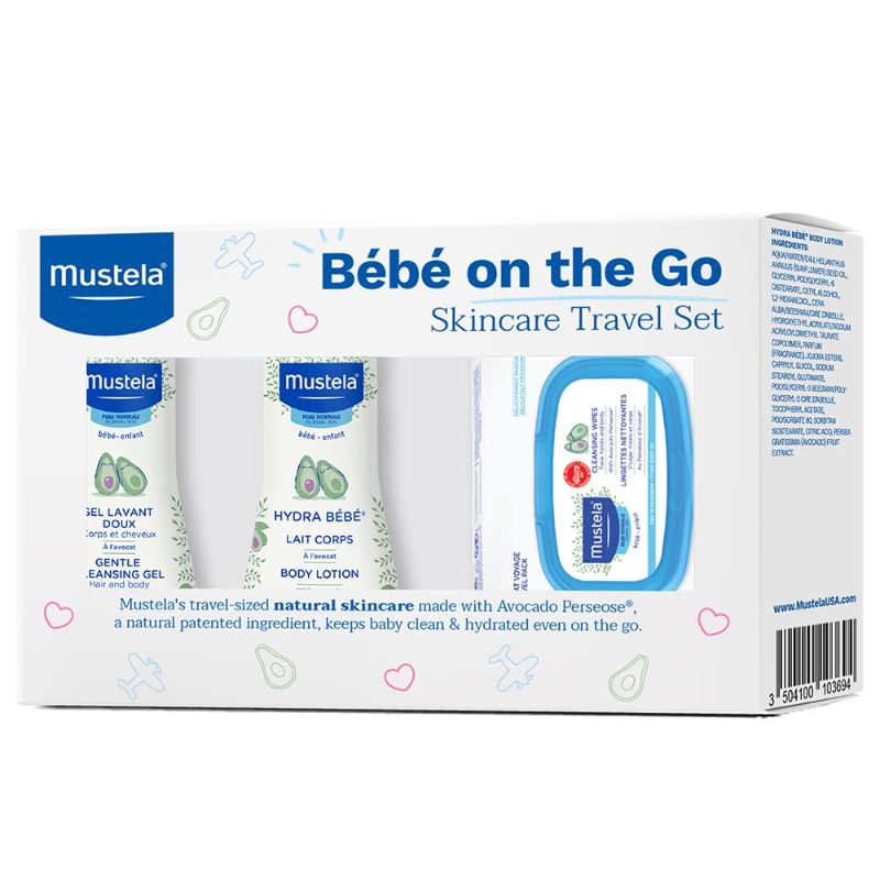 Photo 1 of Mustela Bebe On the Go Gift Set, Baby Skin Care & Baby Bath Products, Travel Size, 3 Items
