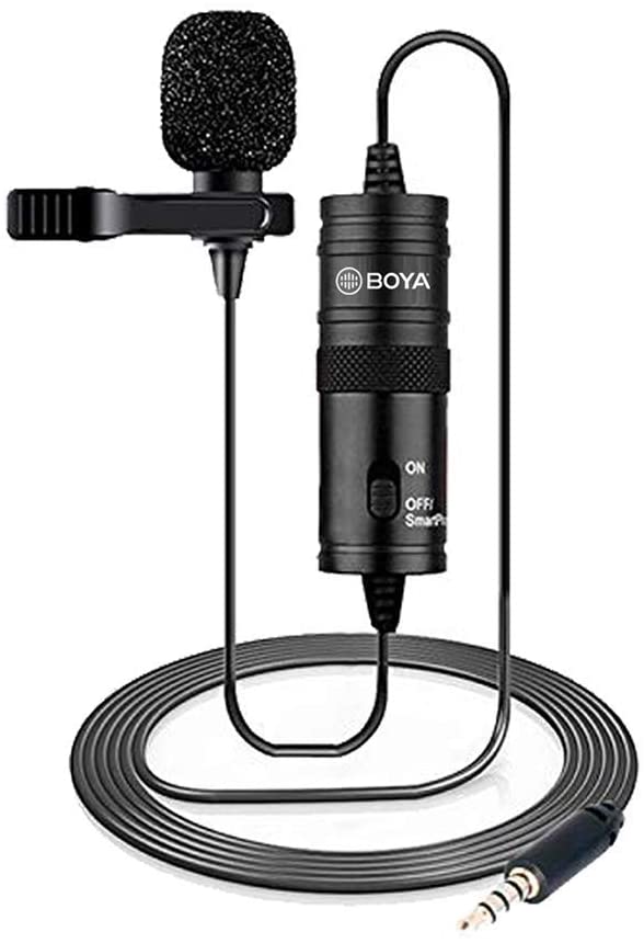 Photo 1 of 19 Feet Lavalier Microphone for Canon iPhone Podcast, BOYA Omnidirectional Condenser Recording Mic for Nikon Sony iPhone 8 8 plus 7 6 6s Plus DSLR Camcorder Audio Recorder Youtube Interview Video
