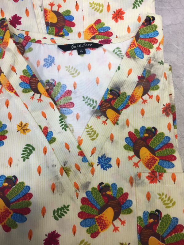 Photo 3 of Just Love Women's Scrub Tops / Holiday Scrubs / Nursing Scrubs (Turkey, XL, Plus)
