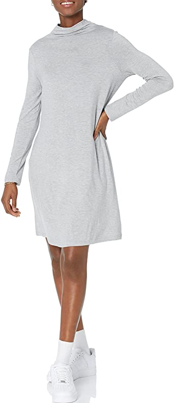 Photo 1 of Daily Ritual Women's Jersey Mock-Neck Swing Dress --- XS
