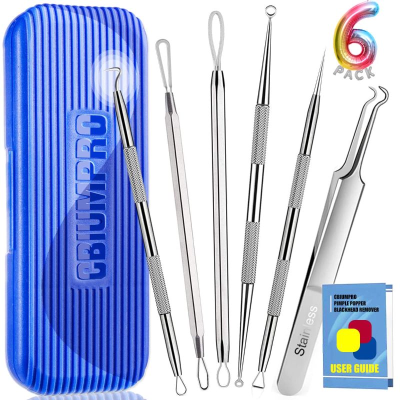 Photo 1 of ( 3PACKS) Blackhead Remover Pimple Popper Tool Kit, 6 Pack Professional Comedones Extractor Acne Removal Kit for Blemishs, Whitehead Popping, Zit Removing for Nose Face - with Organized Case
