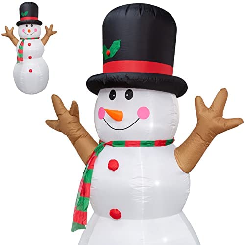 Photo 1 of 8 FT Christmas Inflatables Snowman Blow Up Yard Decorations Upgraded Snowman Inflatable with Rotating for Indoor Outdoor Garden Christmas Decorations (Chrismas Snowman)
