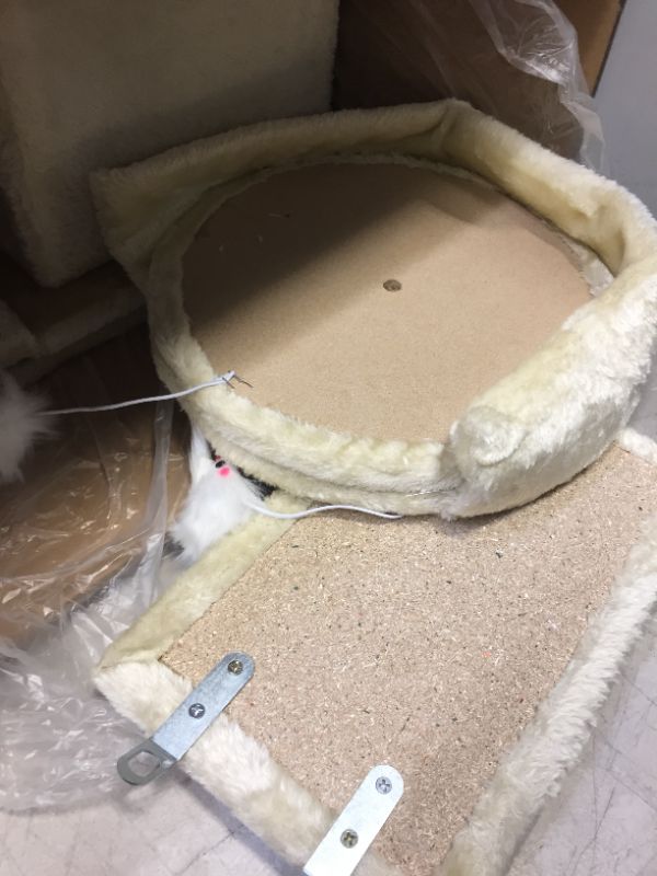 Photo 3 of **PARTS ONLY*** BEIGE CAT TOWER - MULTIPLE TIERS (G666-13027761) --- MISSING PIECES POLE ATTACHMENTS SEEM TO BE MISSING AND POSSIBLY OTHER PIECES ***SET IS NOT COMPLETE***