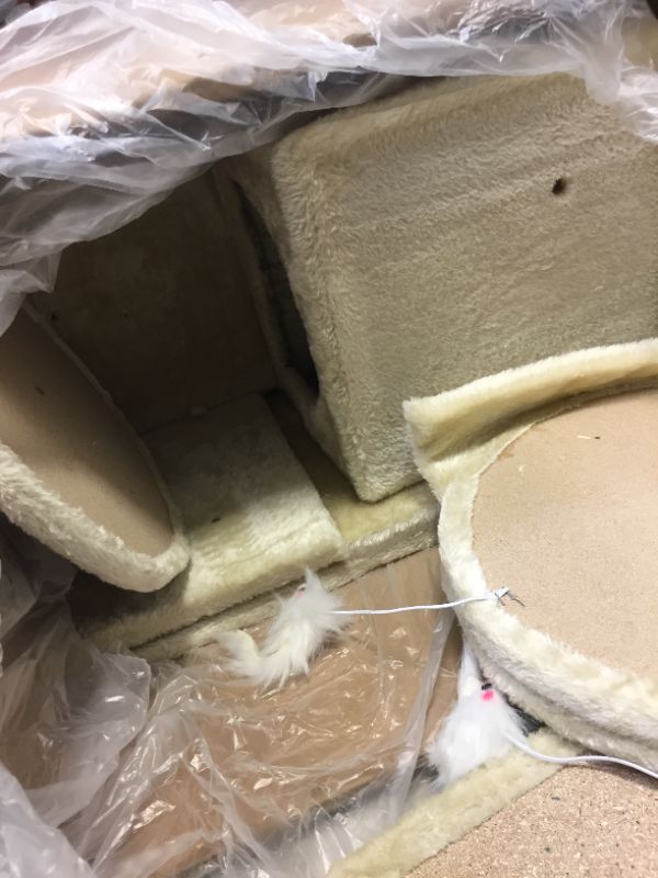 Photo 8 of **PARTS ONLY*** BEIGE CAT TOWER - MULTIPLE TIERS (G666-13027761) --- MISSING PIECES POLE ATTACHMENTS SEEM TO BE MISSING AND POSSIBLY OTHER PIECES ***SET IS NOT COMPLETE***