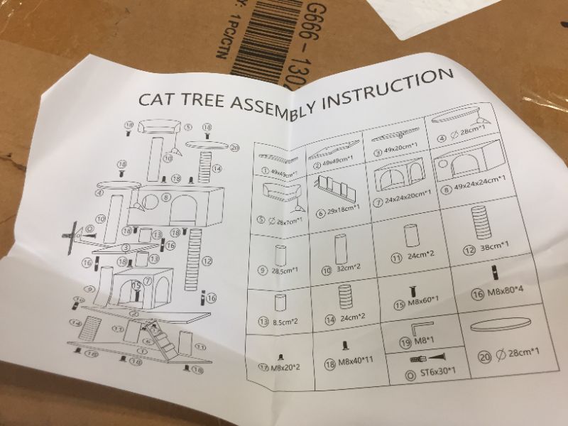 Photo 7 of **PARTS ONLY*** BEIGE CAT TOWER - MULTIPLE TIERS (G666-13027761) --- MISSING PIECES POLE ATTACHMENTS SEEM TO BE MISSING AND POSSIBLY OTHER PIECES ***SET IS NOT COMPLETE***