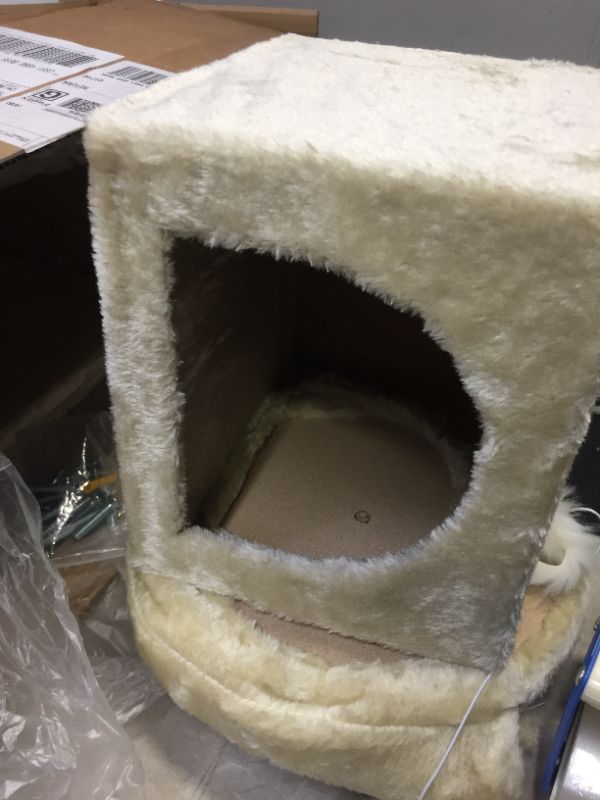 Photo 2 of **PARTS ONLY*** BEIGE CAT TOWER - MULTIPLE TIERS (G666-13027761) --- MISSING PIECES POLE ATTACHMENTS SEEM TO BE MISSING AND POSSIBLY OTHER PIECES ***SET IS NOT COMPLETE***