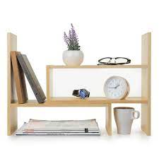 Photo 1 of Adjustable Beige Wood Desktop Display Shelf
