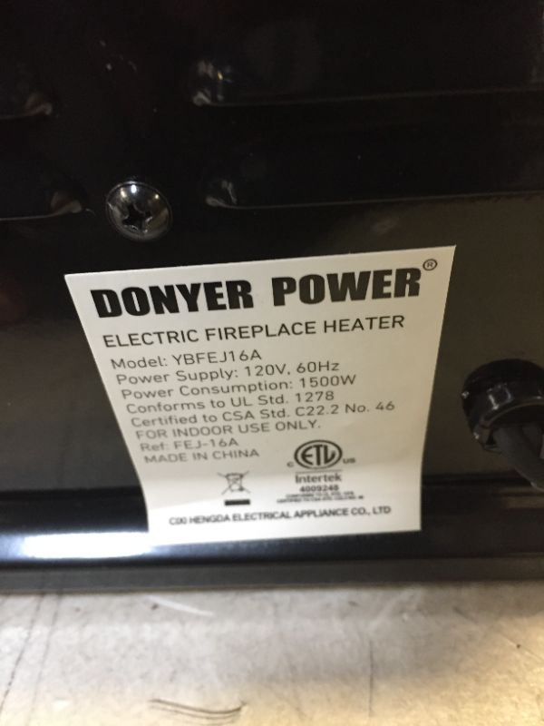 Photo 6 of DONYER POWER 14" Mini Electric Fireplace Portable Heater, 1500W, Black Metal Frame---ITEM IS SCUFFED---