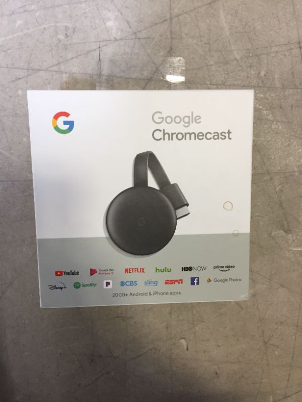 Photo 3 of Google Chromecast Streaming Media Device, 3rd Generation, Black
