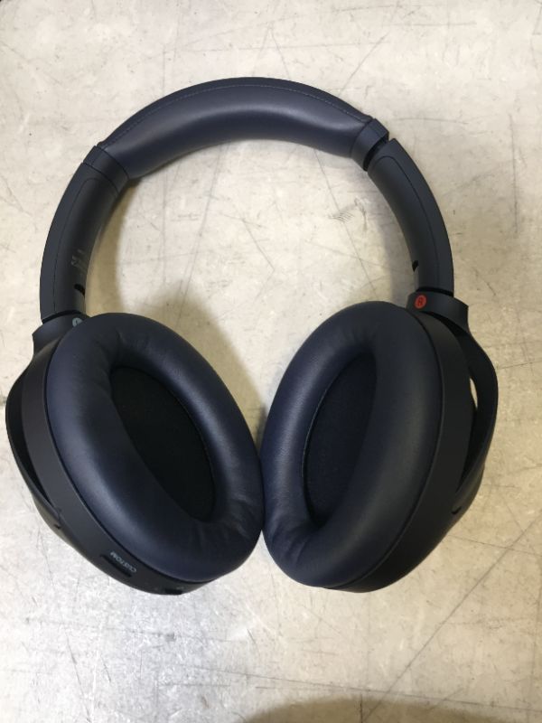 Photo 1 of Sony - WH-1000XM4 Wireless Noise-Cancelling Over-the-Ear Headphones - Midnight Blue---ITEM IS DIRTY---
