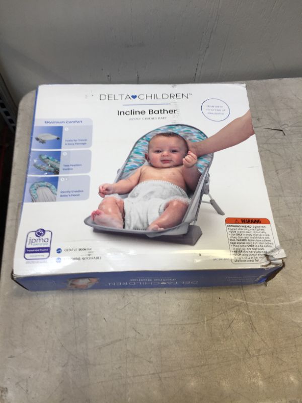Photo 1 of Delta Children Baby Bather 2 Reclining Positions - Gray Tide

