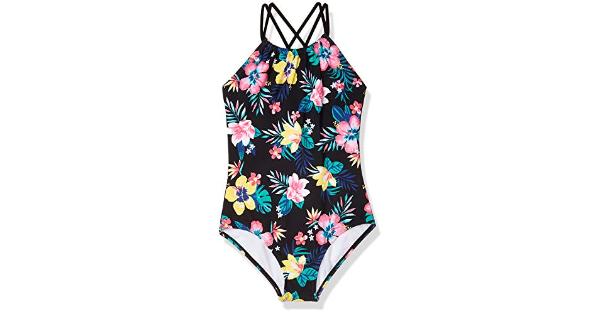 Photo 1 of Kanu Surf Jasmine Beach Sport Halter One-Piece Swimsuit (Little Kids/Big Kids) Size: 14 Big Kid
