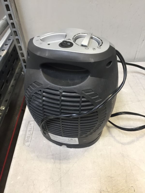 Photo 3 of Amazon Basics 1500W Oscillating Ceramic Heater with Adjustable Thermostat, Black-ITEM IS DIRTY-
