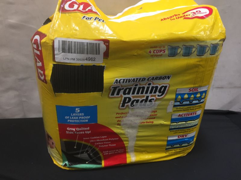 Photo 1 of ***package damaged*** Glad For Pets Activated Carbon Dog Training Pads, 23" x 23", 100 count