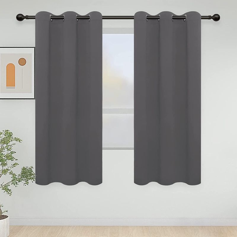 Photo 1 of Blackout Curtains for Bedroom and Living Room, Thermal Insulated, Cold/Heat/Sun Blocking and Noise Reducing Grommet Window Drapes, Gray