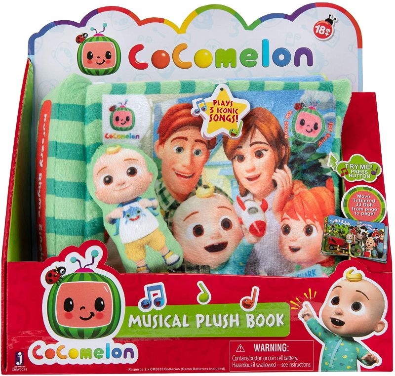 Photo 1 of CoComelon Nursery Rhyme Singing Time Plush Book, Featuring Tethered JJ Plush Character Toy, for JJ’s Daily Musical Adventures – Books for Babies and Young Children