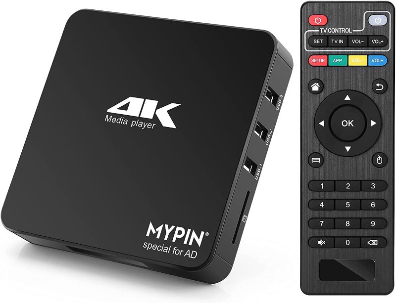Photo 1 of 4K@60hz MP4 Media Player Support 8TB HDD/ 256G USB Drive/SD Card with HDMI / AV Out for HDTV/PPT MKV AVI MP4 H.265-Support Advertising Subtitles/Timing, Networkable, Mouse&Keyboard Control