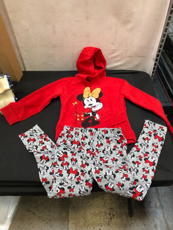 Photo 1 of Disney Minnie Mouse Baby Girls' 2-Piece Fleece Ruffle Hoodie & Legging Set Red
SIZE 5T